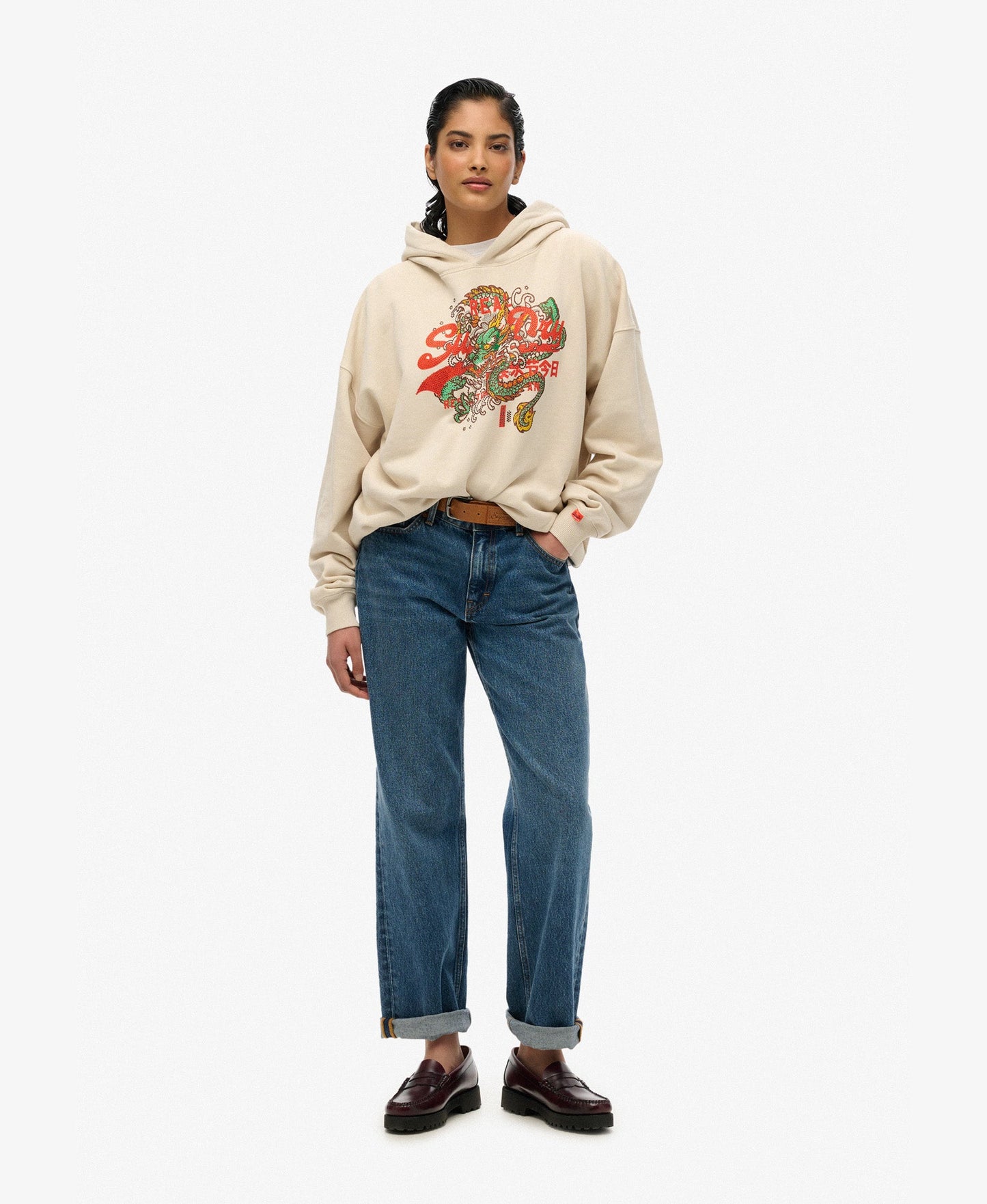 Vintage Logo Tokyo Relaxed Hoodie | Pumice Stone Beige