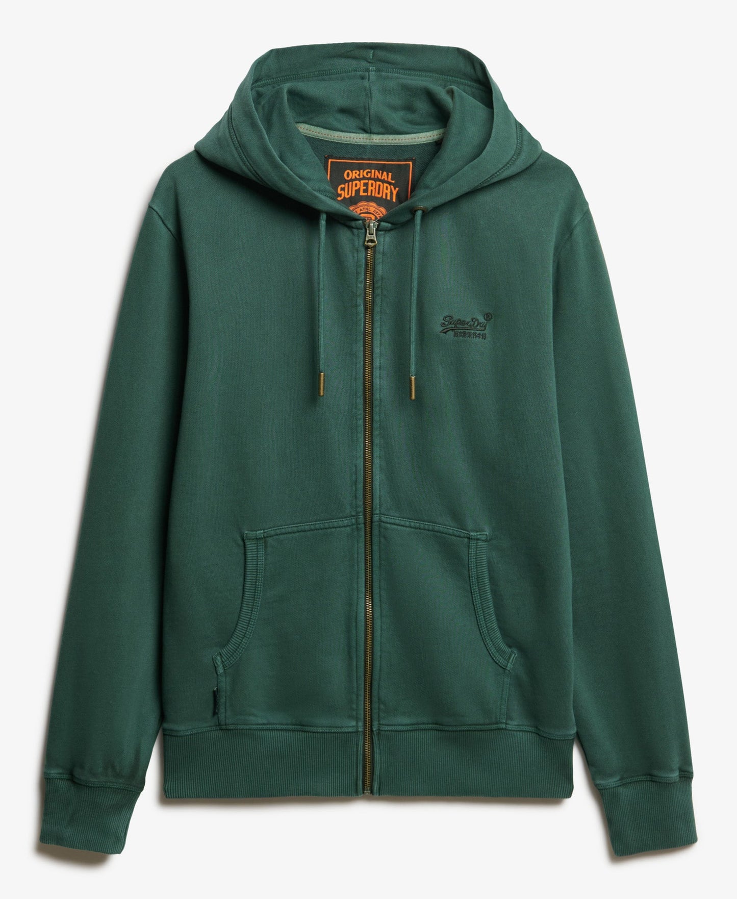 Essential Logo Washed Ziphood | Forest Green