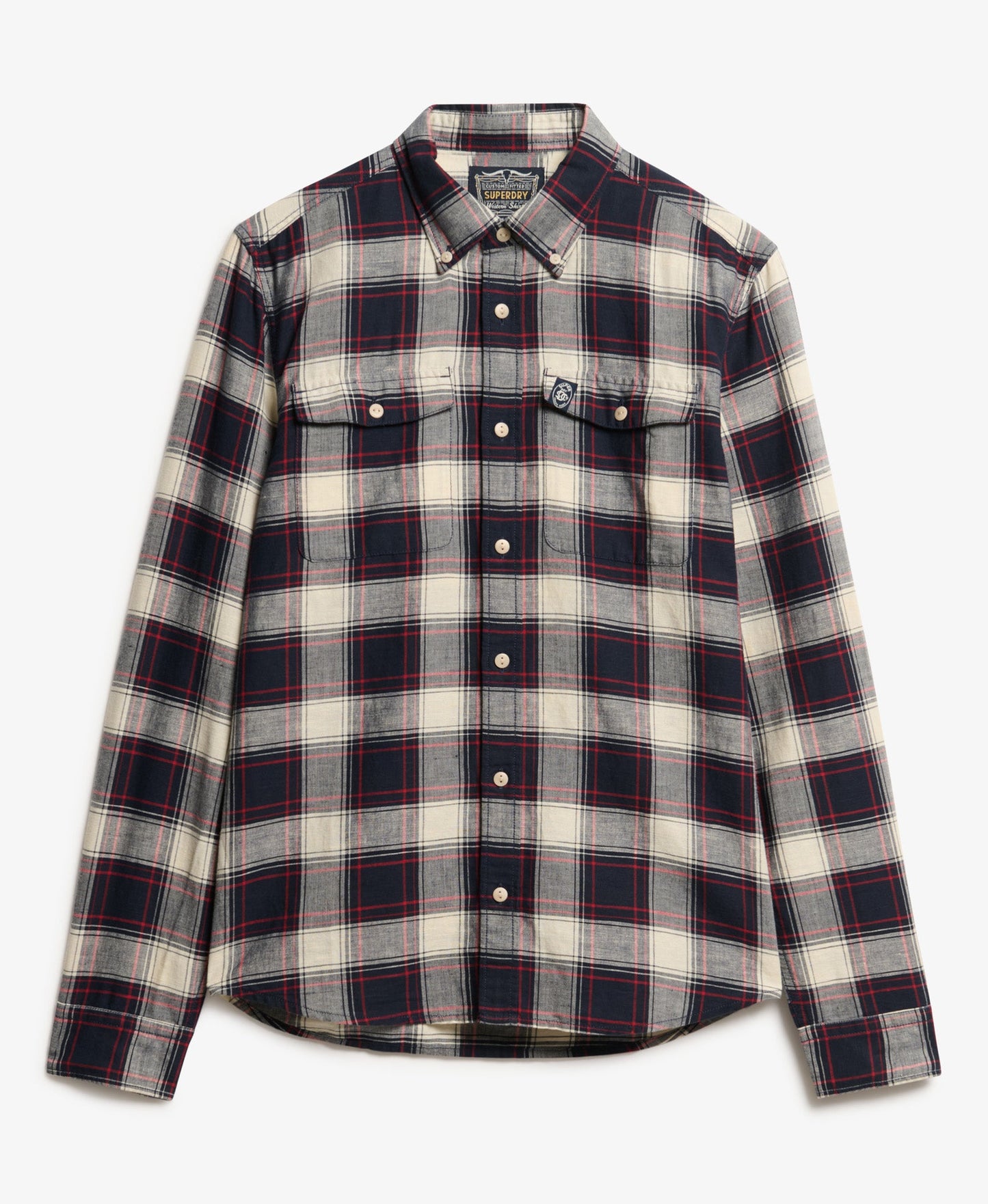 Merchant Linen Check Shirt | Navy Check