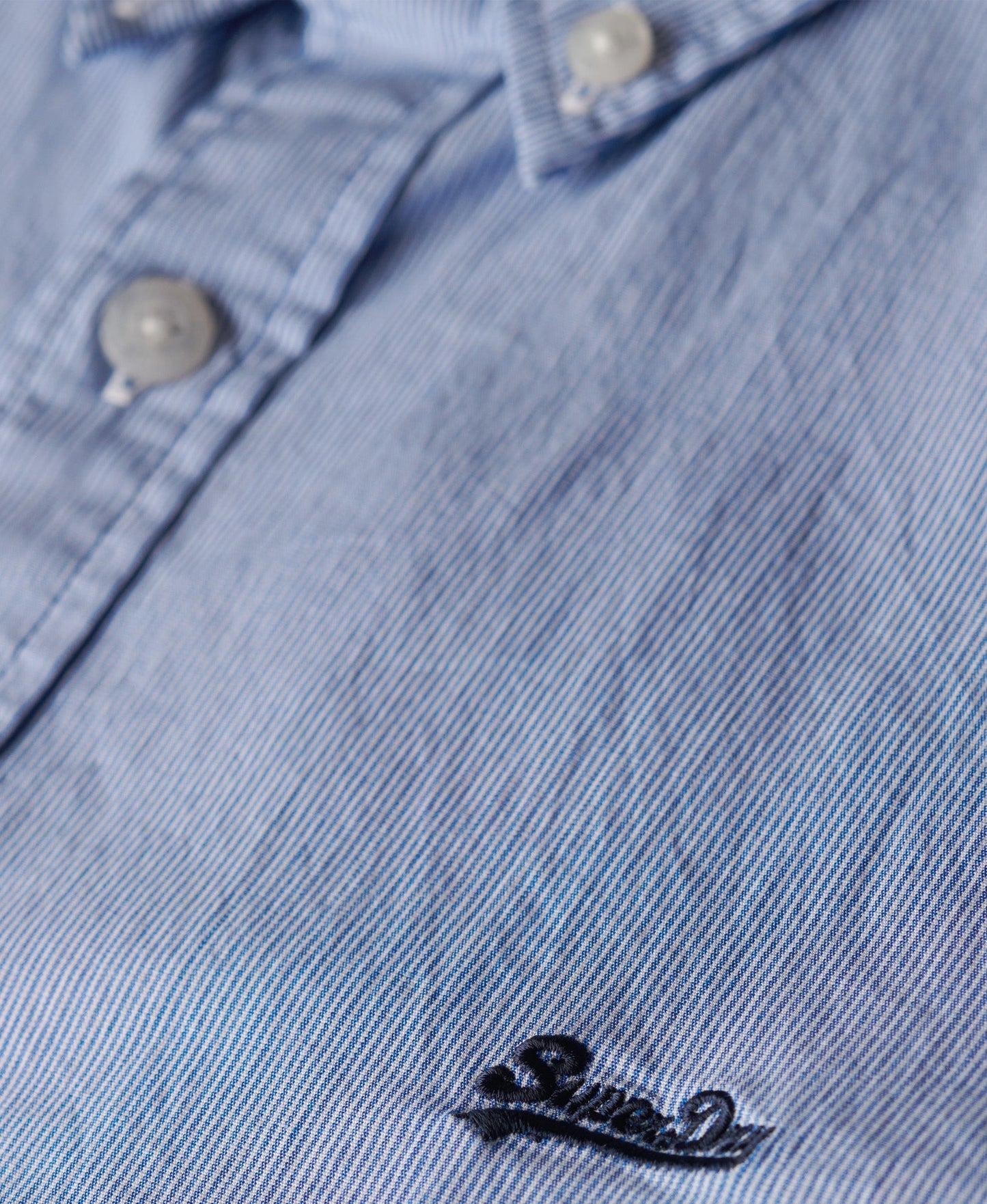 Essentials Tailored Lite Slim Fit Shirt | Micro Ticking Stripe Indigo