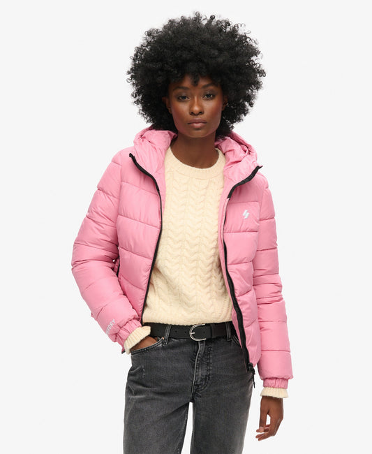 Slim Fit Hooded Spirit Sports Puffer | Montauk Blush