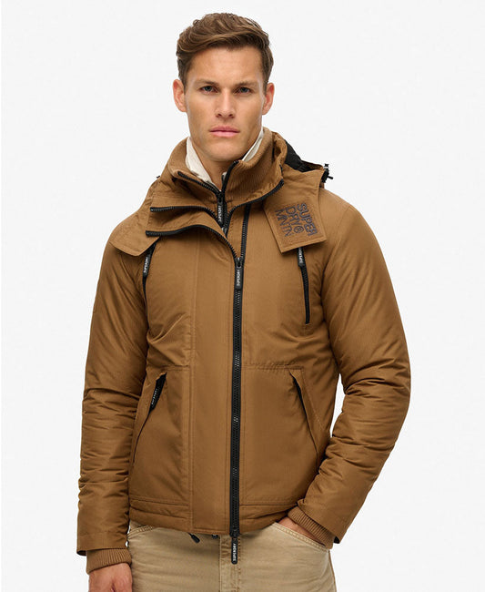 Hooded Mountain Windbreaker Slim Fit Jacket | Denim Co Tobacco Brown