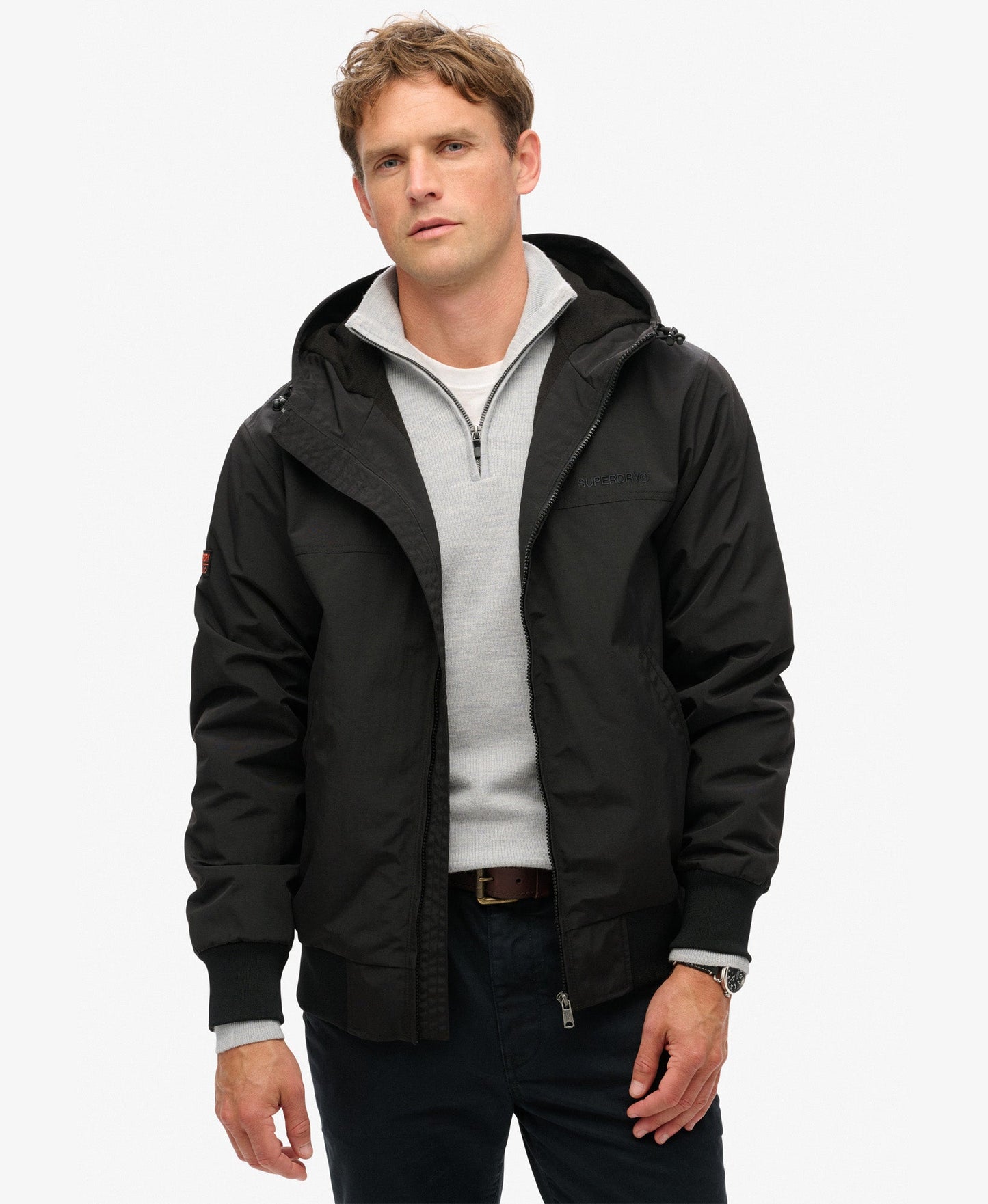 Surplus Nylon Hooded Bomber | Jet Black