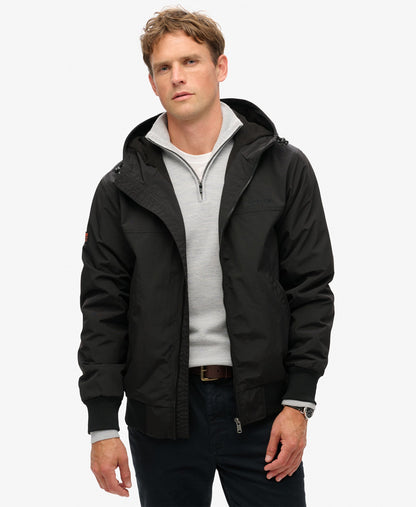 Surplus Nylon Hooded Bomber | Jet Black