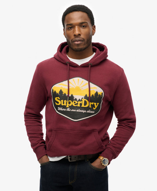 Superdry Sun Tab Hoodie | Port Red