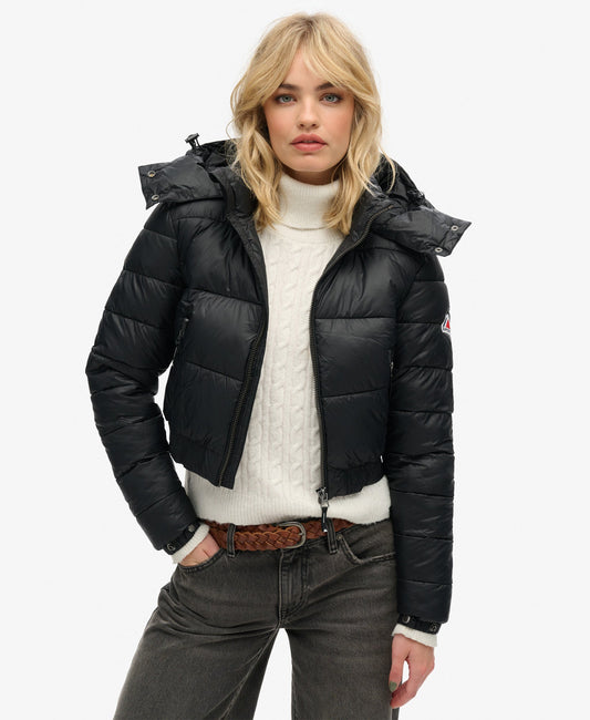 Crop Hooded Fuji | Black