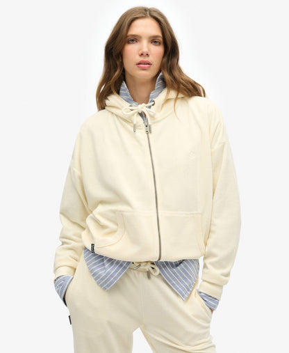 Velour Ziphood | Desert Bone Off White
