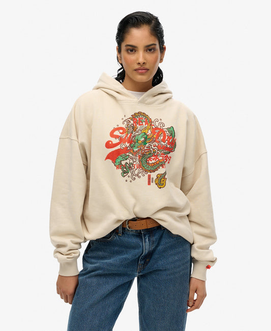 Vintage Logo Tokyo Relaxed Hoodie | Pumice Stone Beige