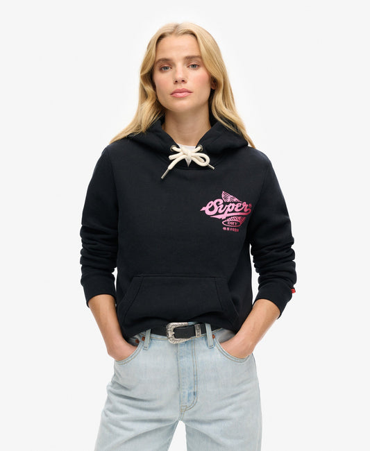 Athletic Metallic Hoodie | Black