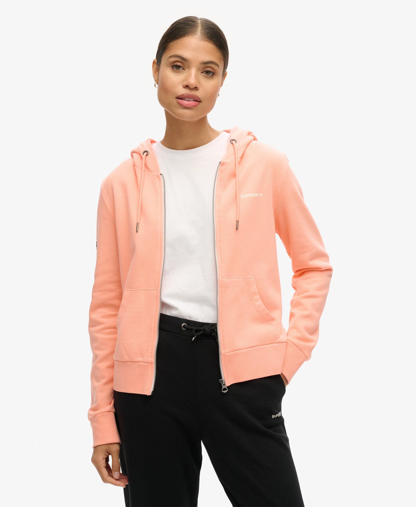 Plain Ziphood | Peach Amber Pink