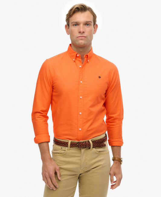 Classic Oxford Long Sleeve Shirt | Orange Chill