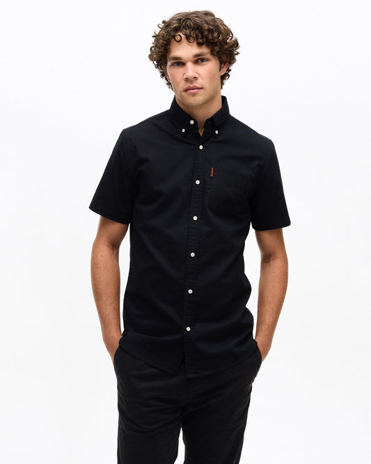 Vintage Oxford Short Sleeve Shirt | Black