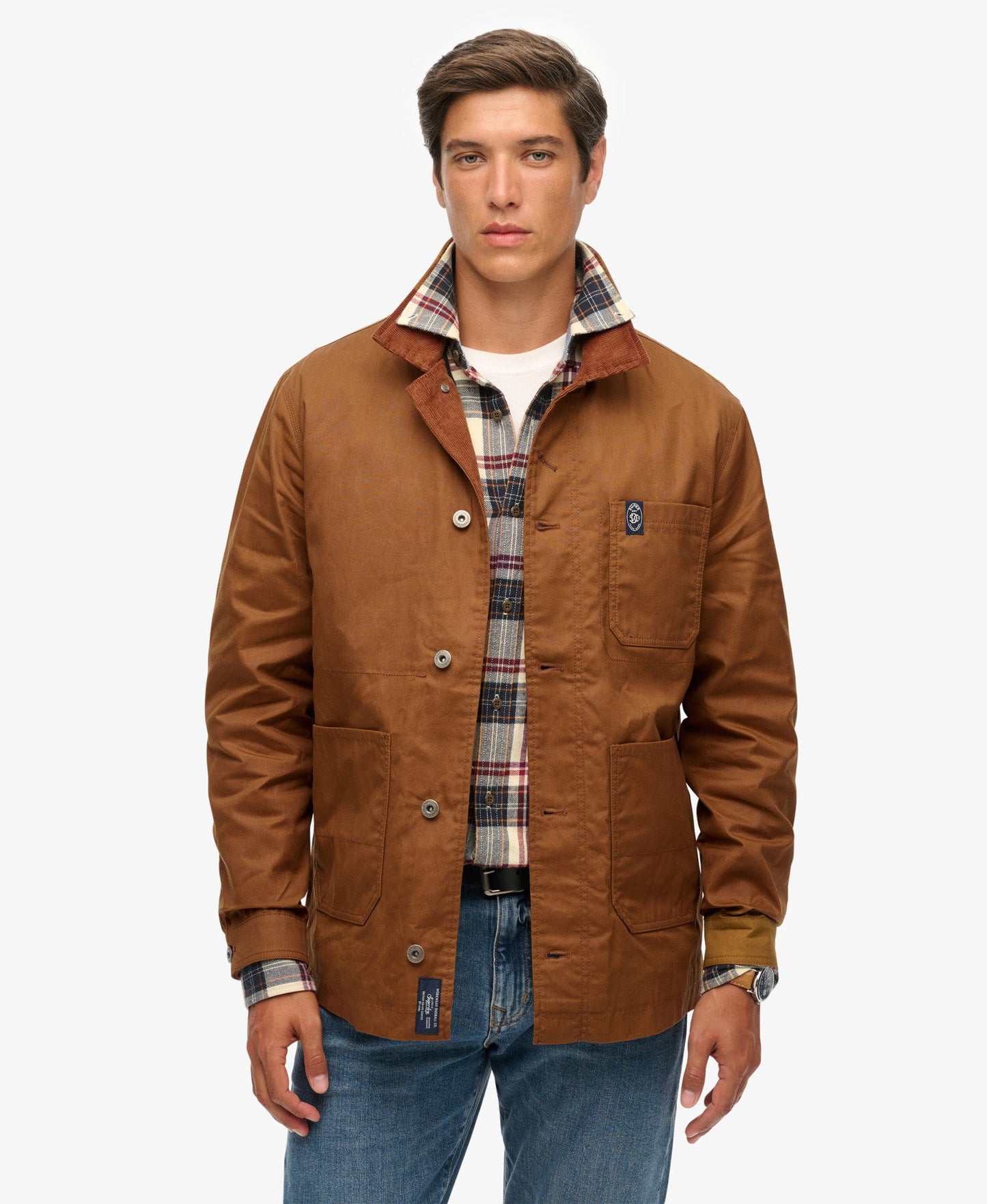 Merchant Waxed Worker Jacket | Denim Co Tobacco Brown