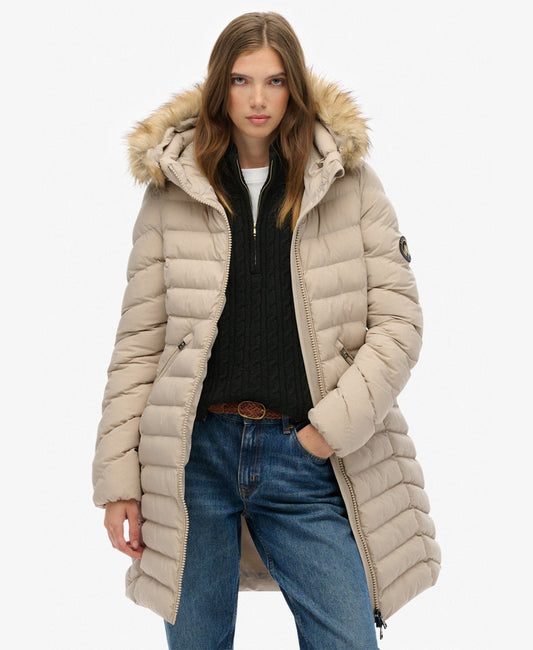Fuji Hooded Mid Length Jacket | Chateau Grey