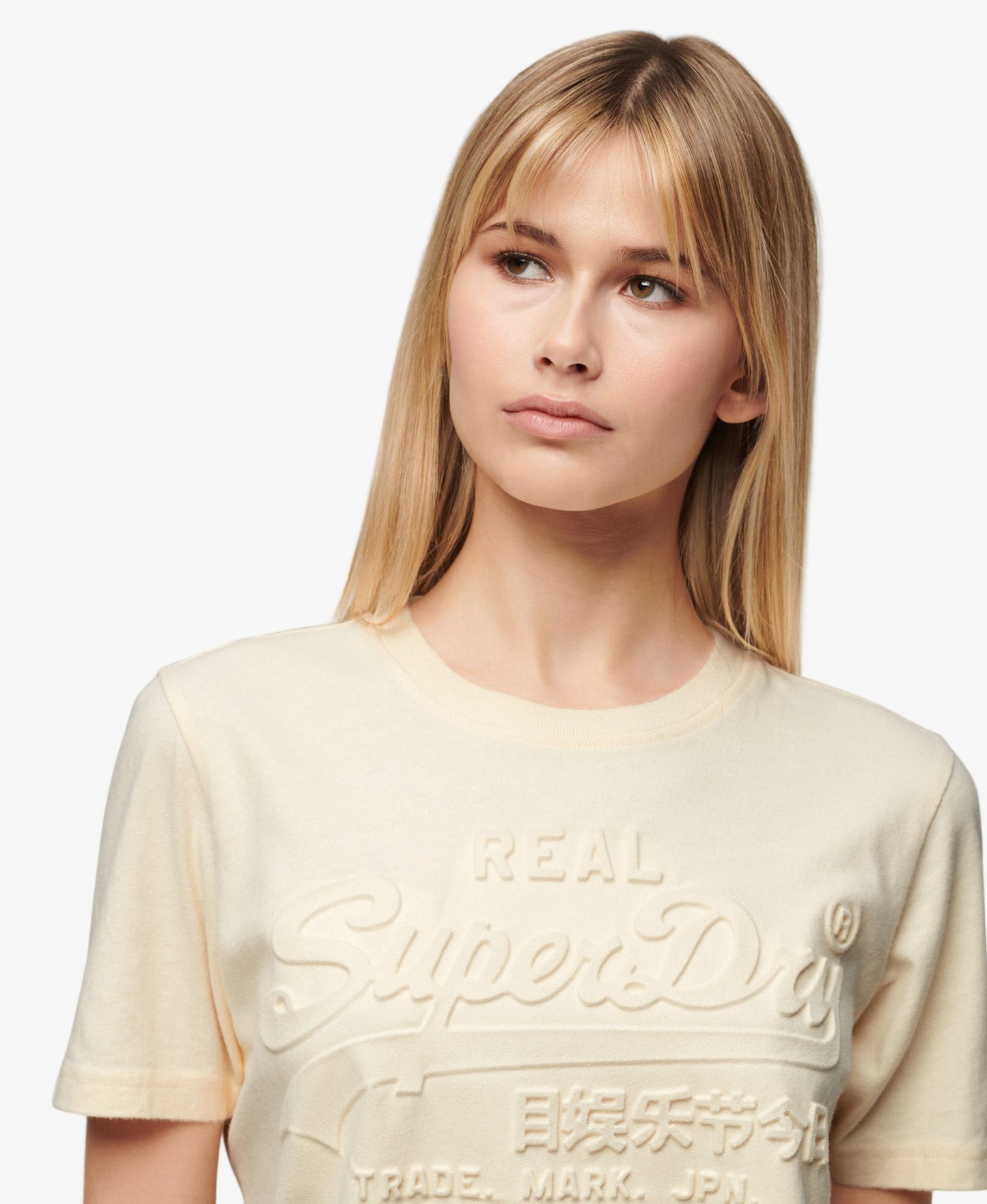 Embossed Vintage Logo Relaxed Tee | Rice White