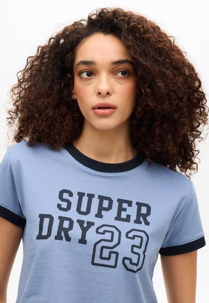 Athletic Essentials Ringer Slim Fit Tee | Tidal Blue
