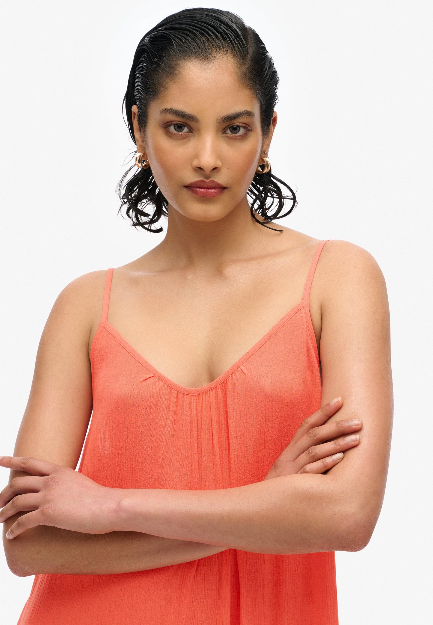 Cami Maxi Dress | Hot Coral