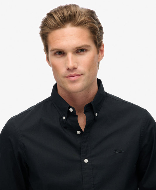 Essentials Tailored Lite Slim Fit Shirt | Black