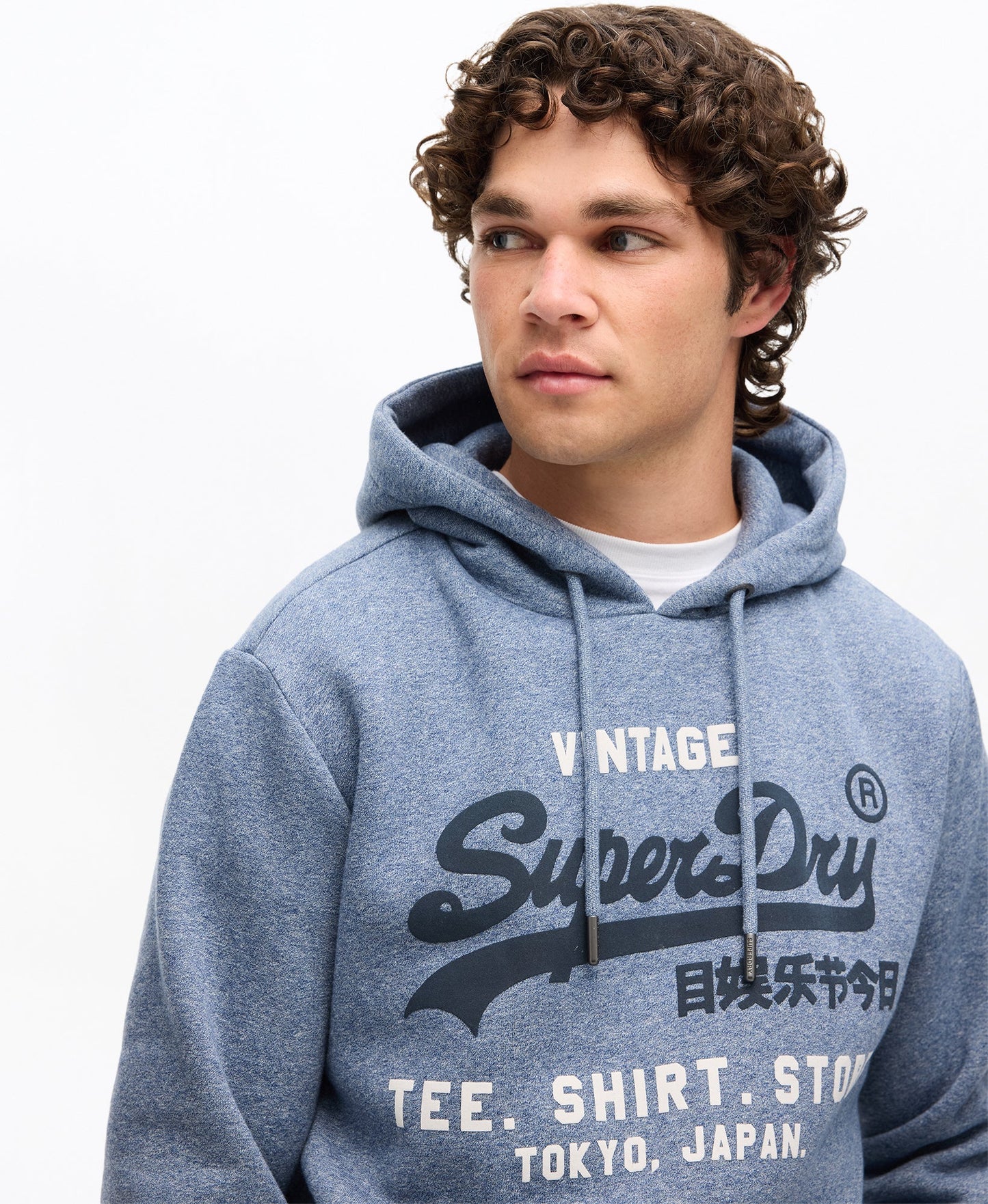 Vintage Logo Relaxed Hoodie | Tois Blue Grit