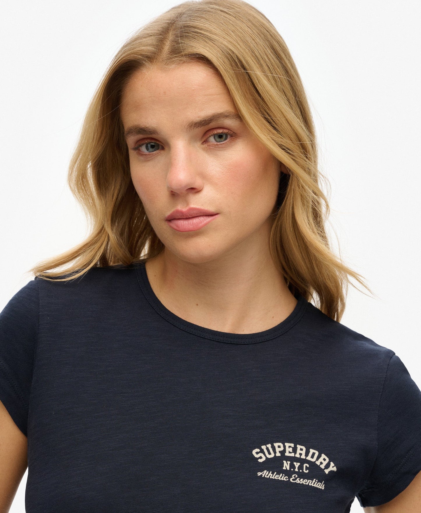 Athletic Essential Slub Slim Fit Tee | Eclipse Navy