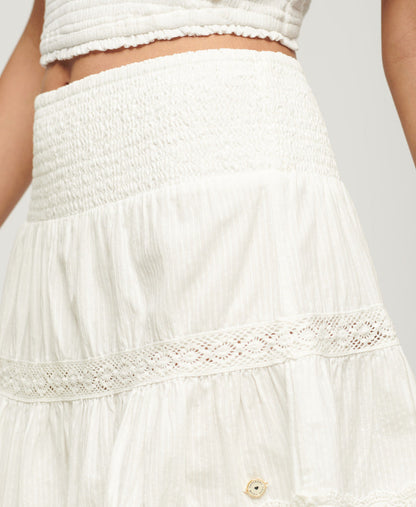 Ibiza Lace Mix Mini Skirt | Off White
