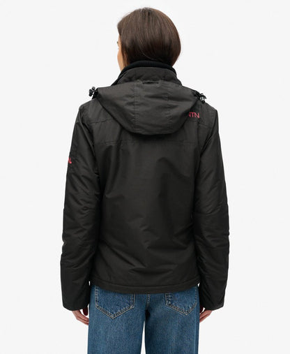 Hooded Mountain Windbreaker Slim Fit Jacket | Black