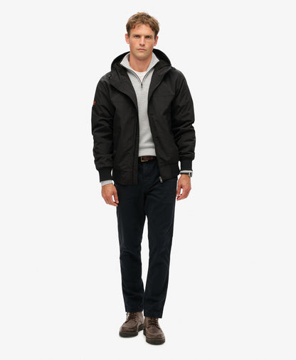 Surplus Nylon Hooded Bomber | Jet Black