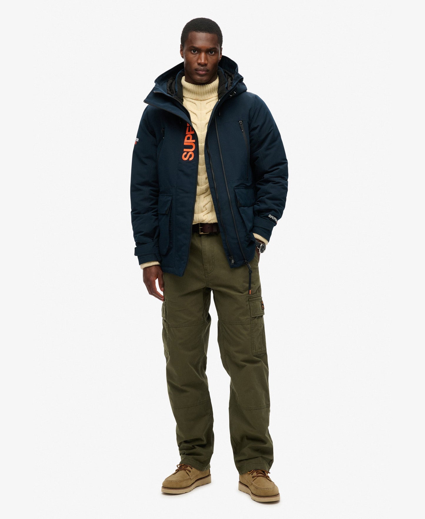 Hooded Ultimate Embroidered Windbreaker | Eclipse Navy