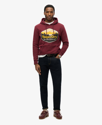 Superdry Sun Tab Hoodie | Port Red