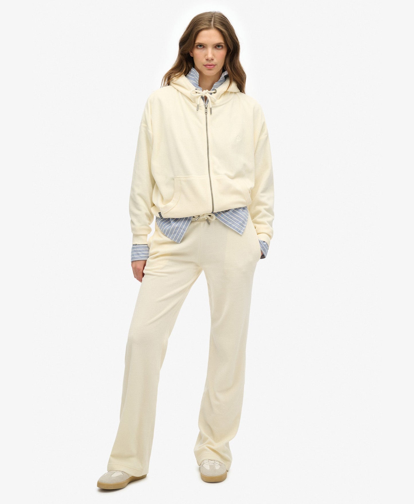 Velour Ziphood | Desert Bone Off White