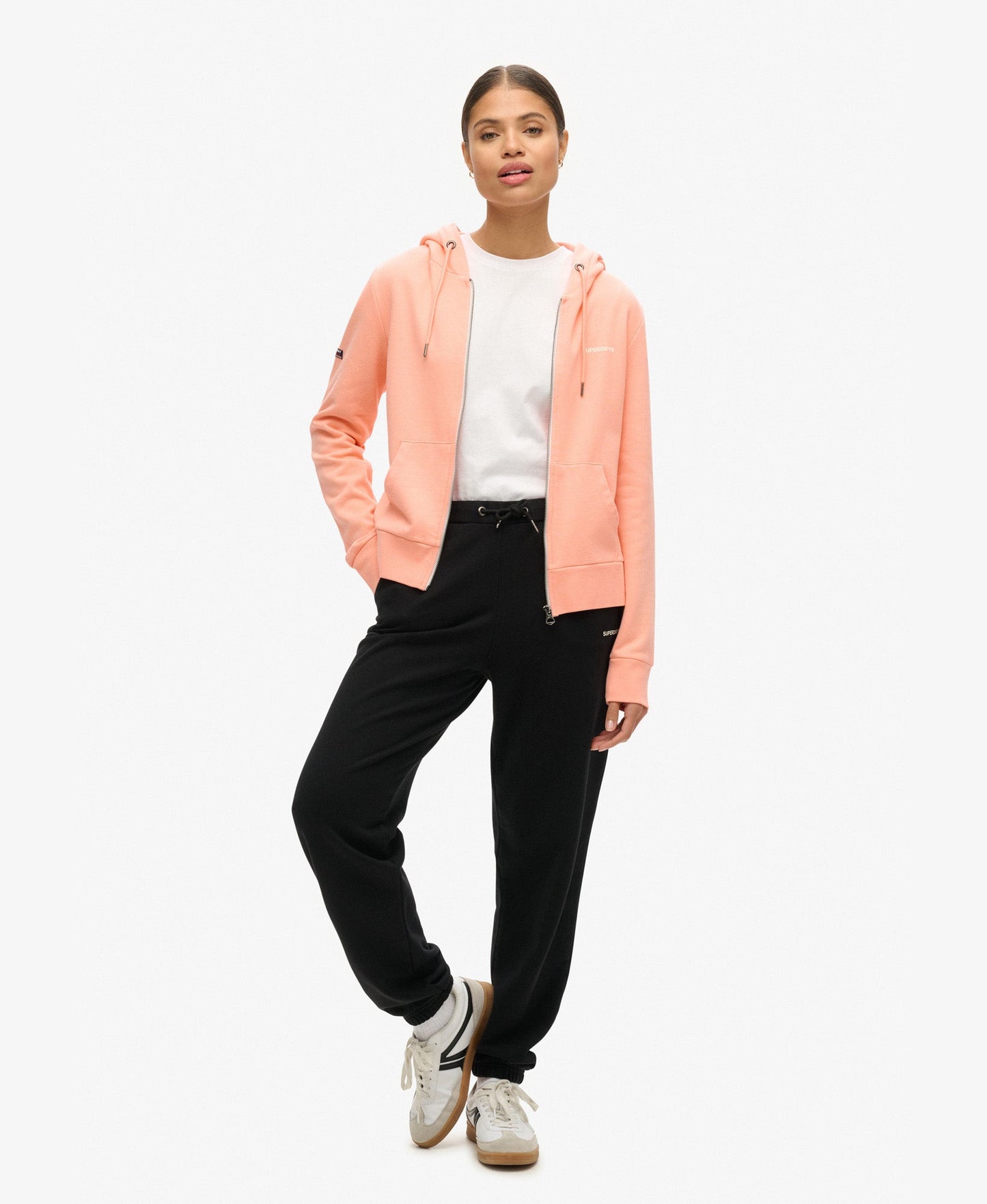 Plain Ziphood | Peach Amber Pink
