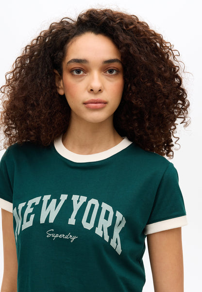 Athletic Essentials Ringer Slim Fit Tee | Dark Pine Green