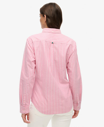 Slim Oxford Long Sleeve Shirt | Broker Pink Stripe