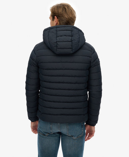 Hooded Fuji Padded Slim Fit Jacket | Eclipse Navy