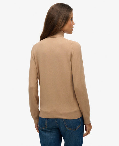 Classic Turtle Neck Slim Fit Jumper | Light Taupe Marle