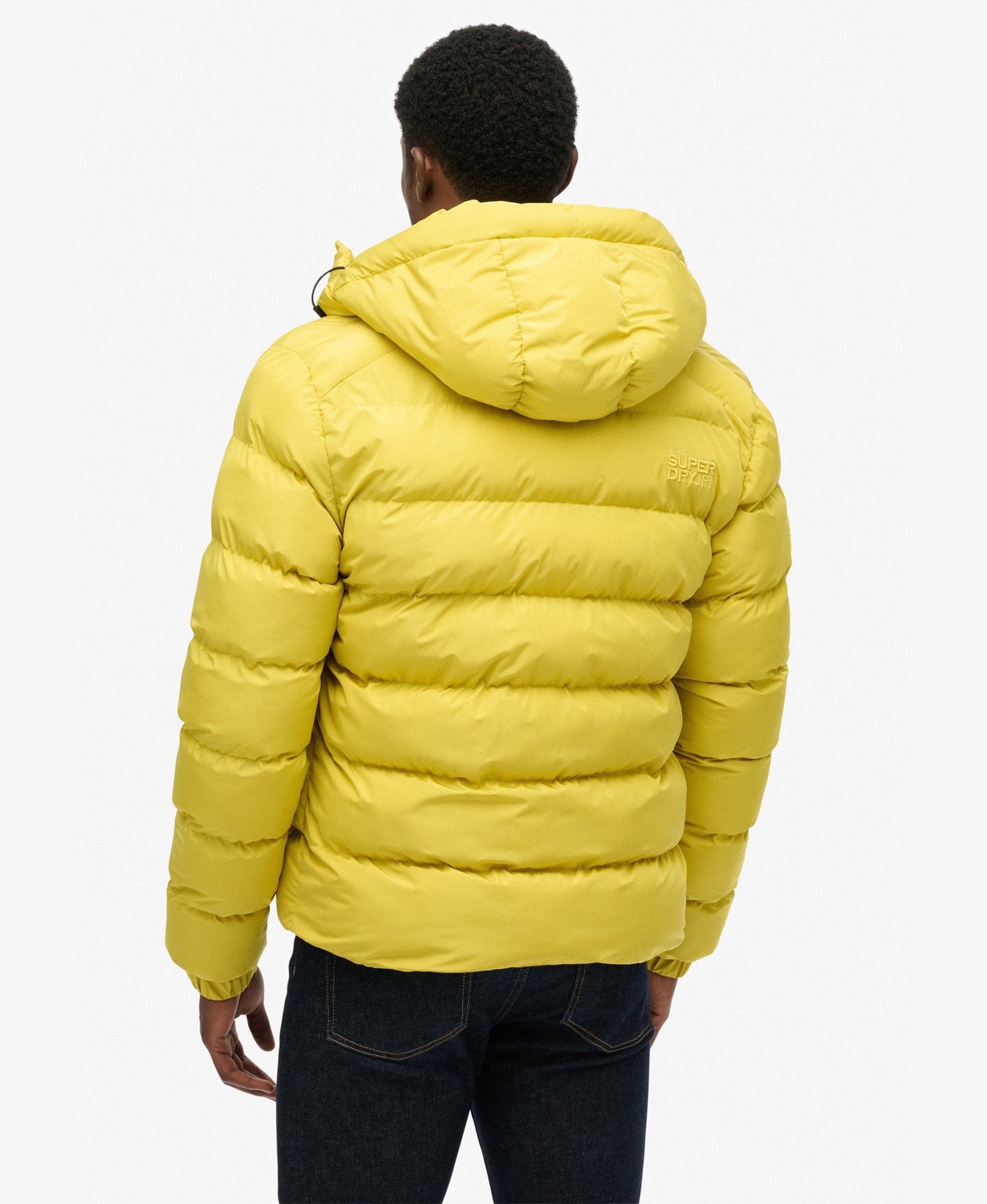 Hooded Sports Puffer Jacket | Wax Yellow