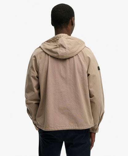 Hooded Washed Twill Jacket | Washed Stone