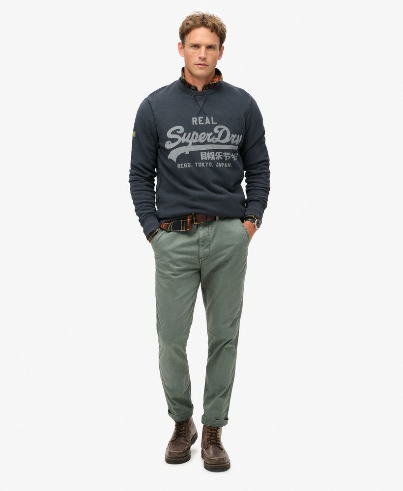 Classic Vintage Logo Graphic Slim Fit Sweatshirt | Eclipse Navy