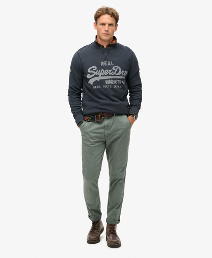 Classic Vintage Logo Graphic Slim Fit Sweatshirt | Eclipse Navy