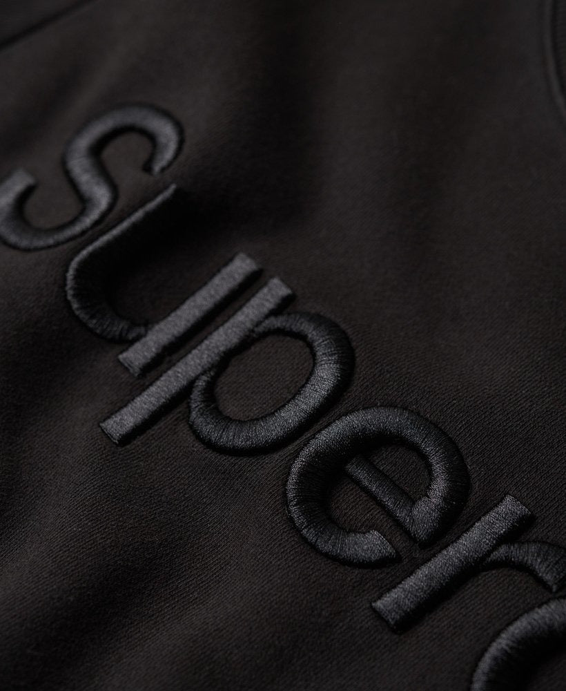 Tonal Embroidered Logo Crew | Black