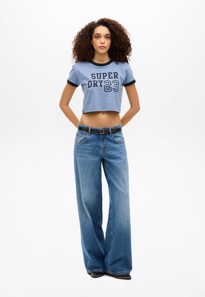 Athletic Essentials Ringer Slim Fit Tee | Tidal Blue