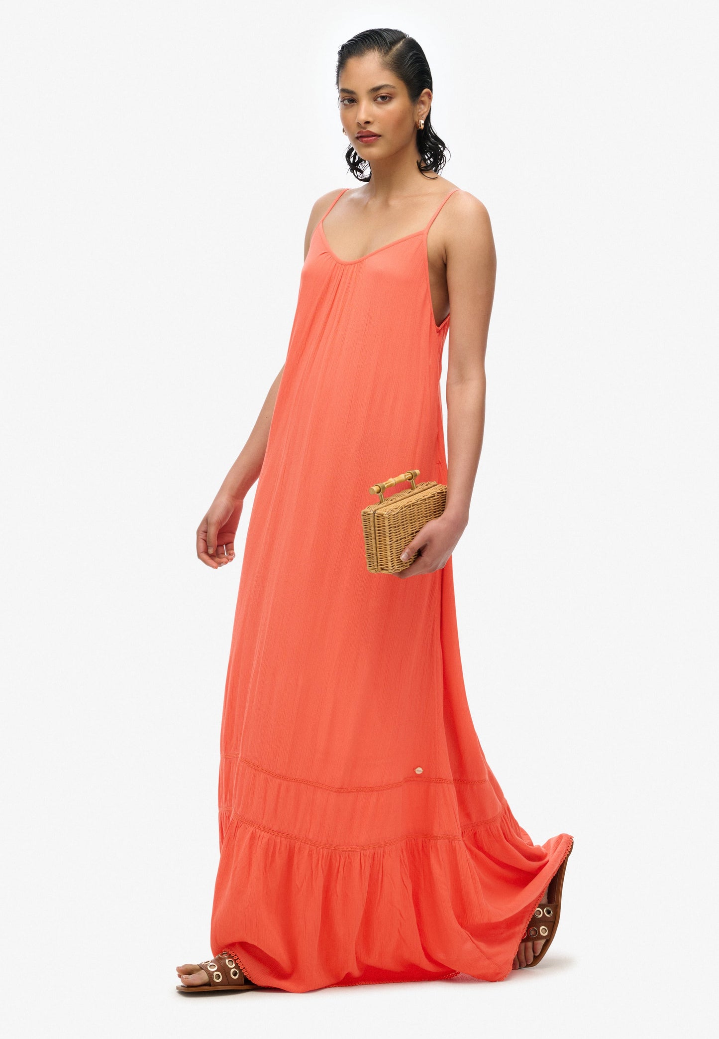 Cami Maxi Dress | Hot Coral