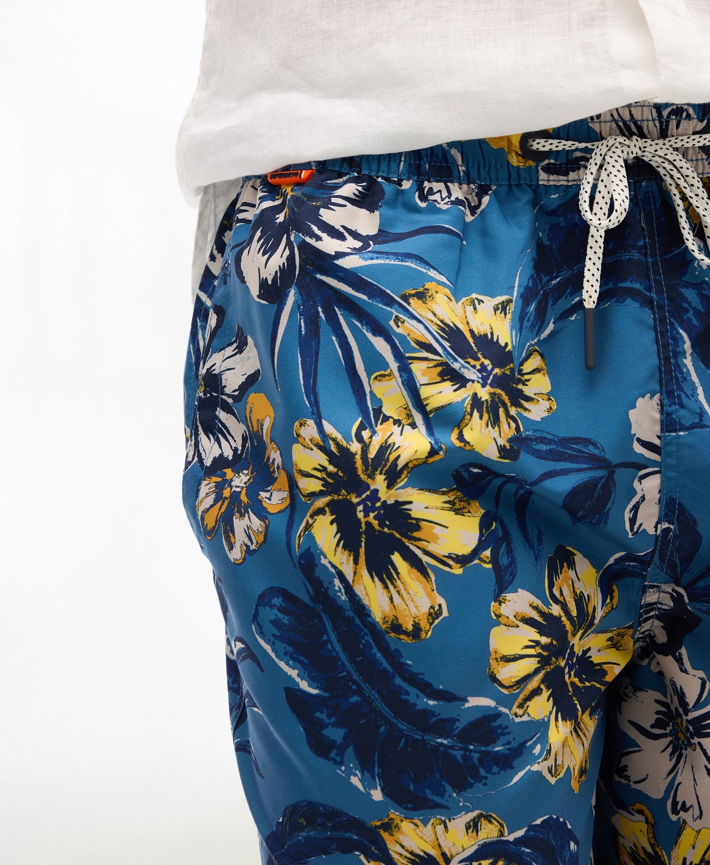 Hawaiian Print 17'' Swim Short | Tropical Blues