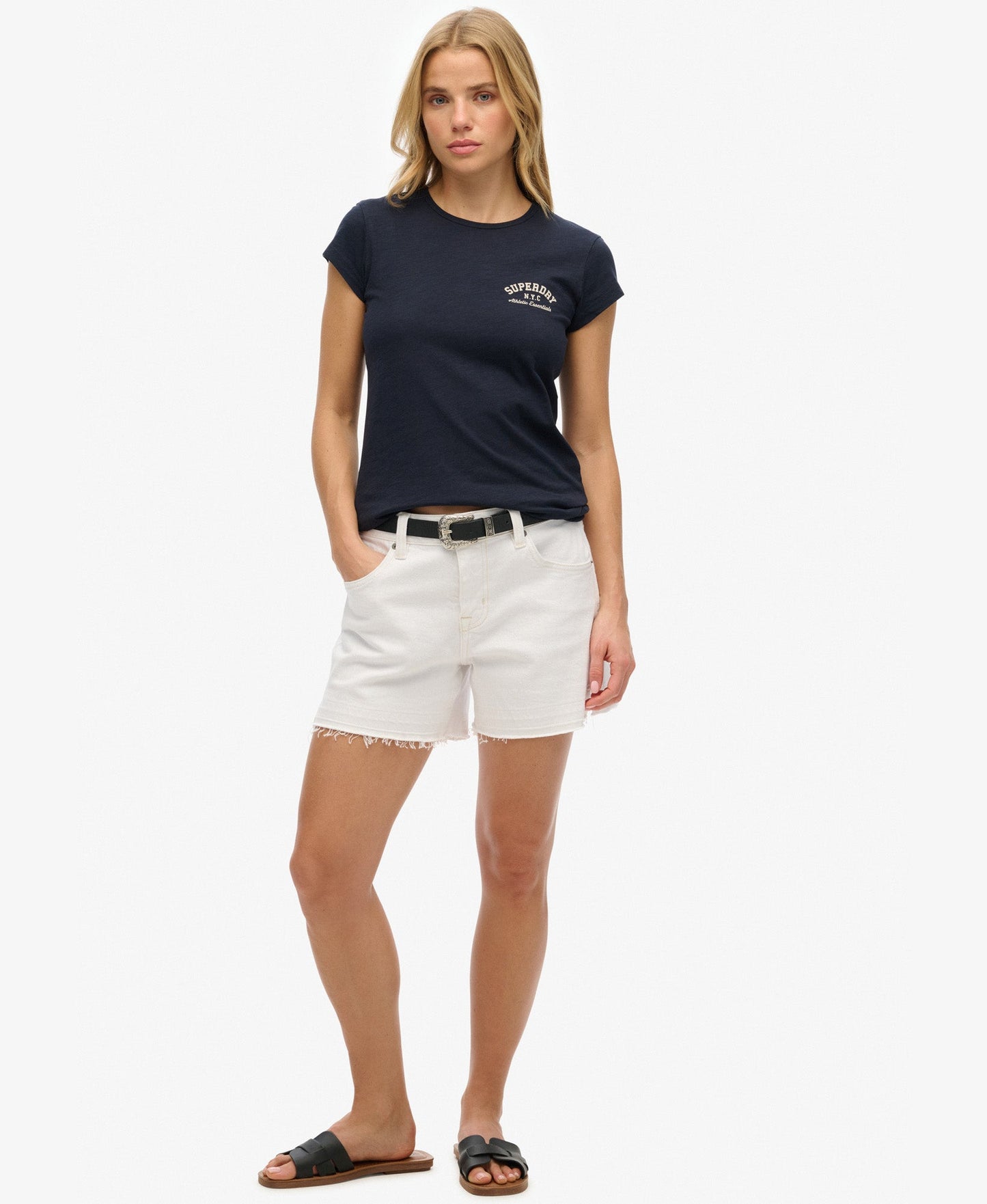 Athletic Essential Slub Slim Fit Tee | Eclipse Navy