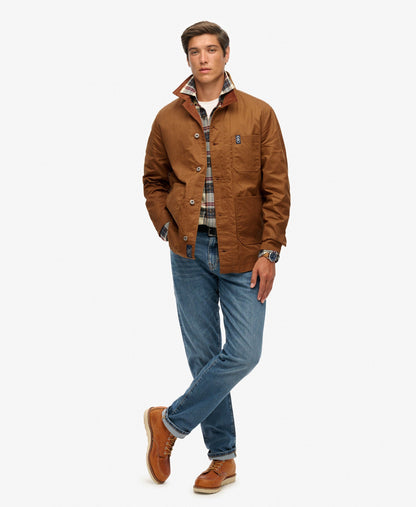 Merchant Waxed Worker Jacket | Denim Co Tobacco Brown