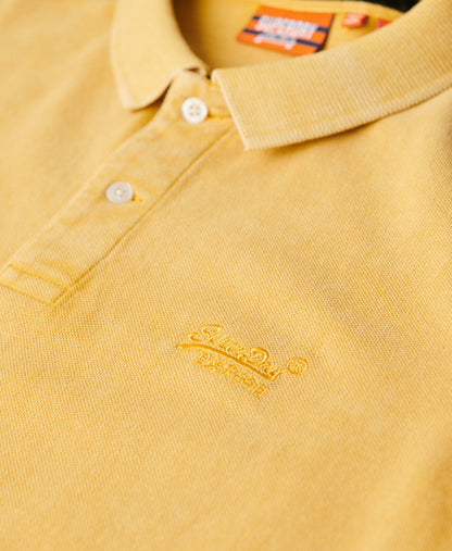 Organic Cotton Vintage Destroy Polo Shirt | Pigment Yellow