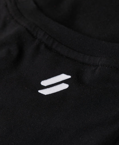 Sport Luxe Graphic Fitted Tank Slim Fit Top | Black/White Ii