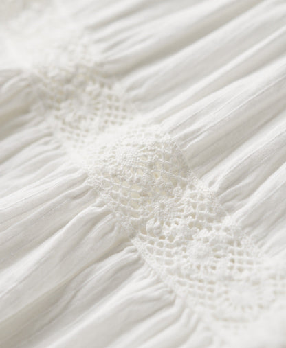 Ibiza Lace Mix Mini Skirt | Off White
