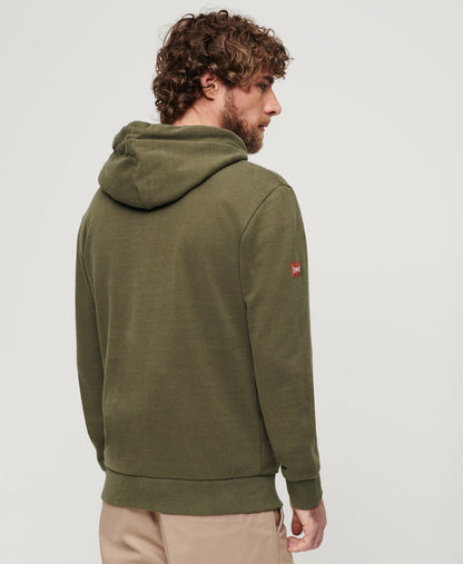Workwear Flock Graphic Hoodie | Khaki Marle