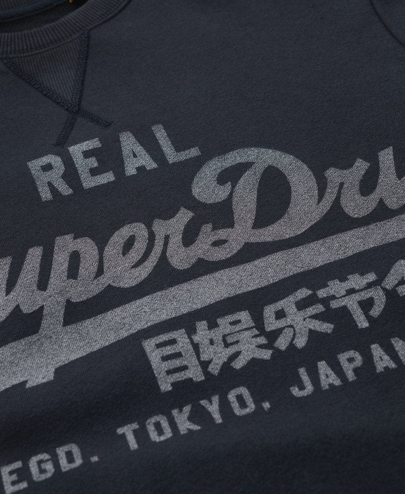 Classic Vintage Logo Graphic Slim Fit Sweatshirt | Eclipse Navy